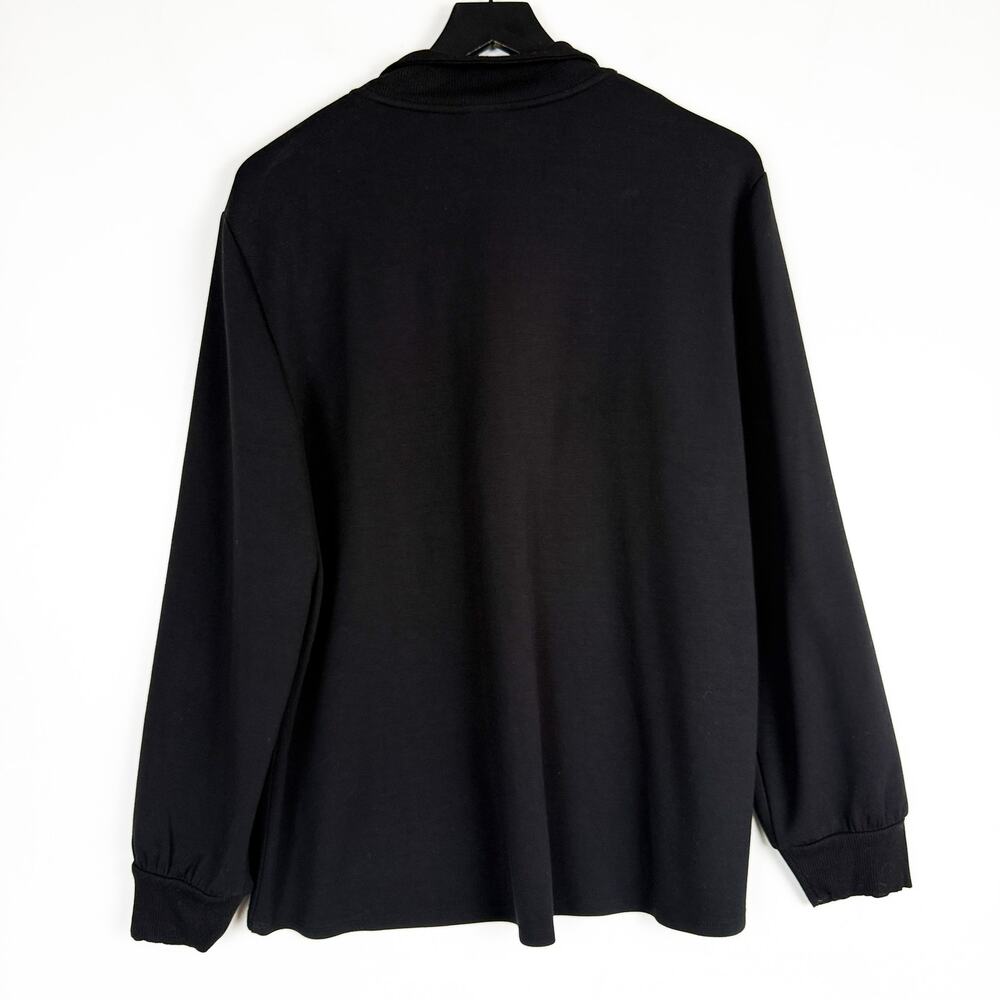 Weekends by Chico's 1/2 Zip Sweatshirt Sweater Black - 3 XL - Picture 5 of 8